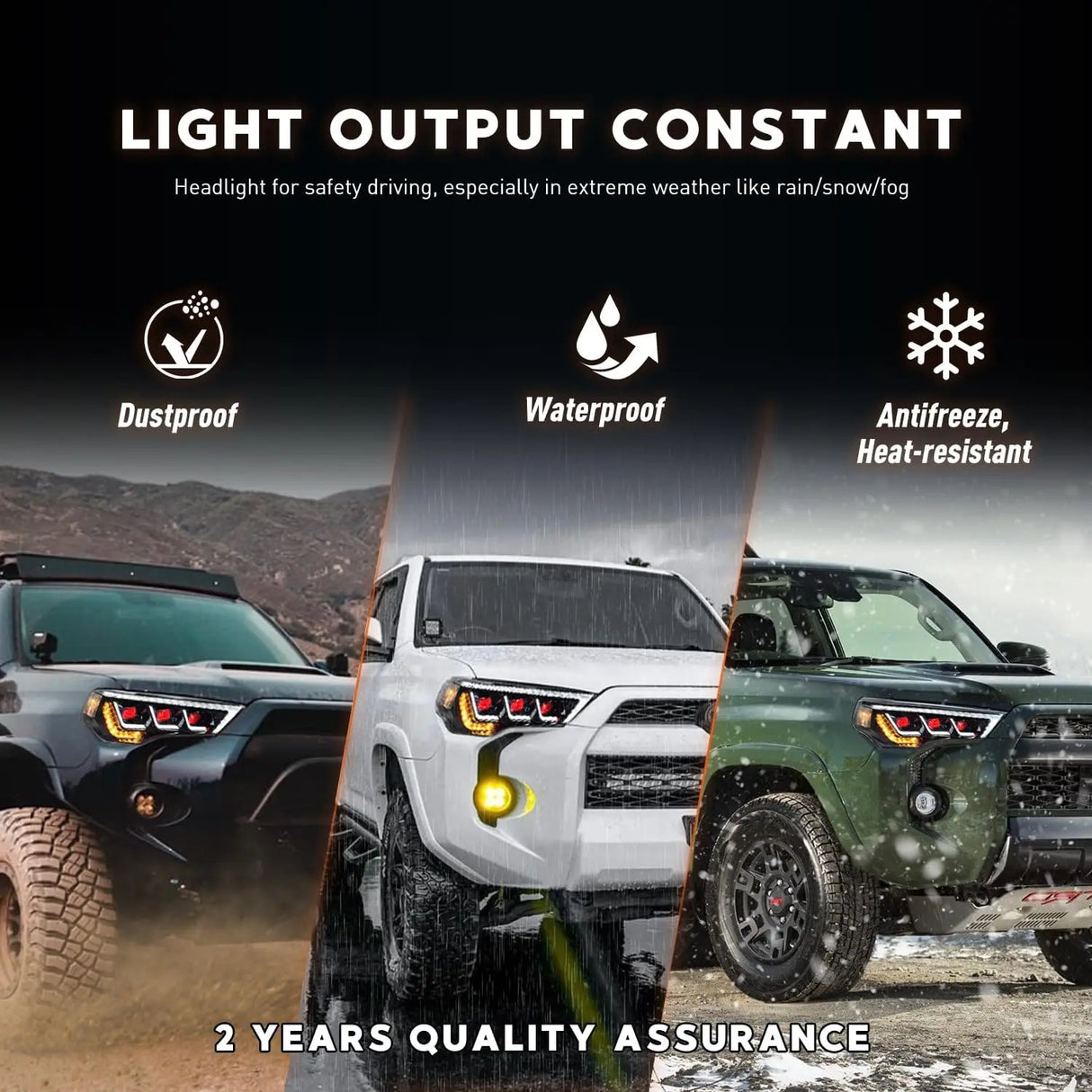 LED Headlight Assembly with Sequential Turn Signals & Start-Up DRL – Toyota 4Runner 5th Gen (2014–2022)