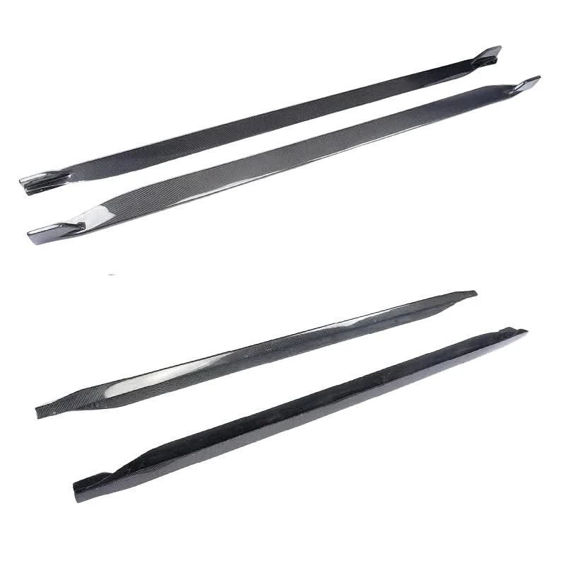 Ford Mustang Carbon Fiber Side Skirt Extensions – Gloss 2×2 Weave (2015–2017 Coupe & Convertible)
