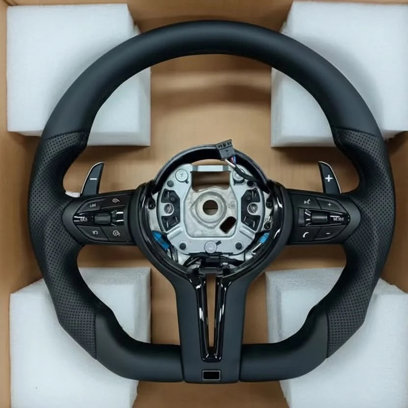 BMW F-Series Flat Bottom Sport Steering Wheel – Black Frame Performance Upgrade