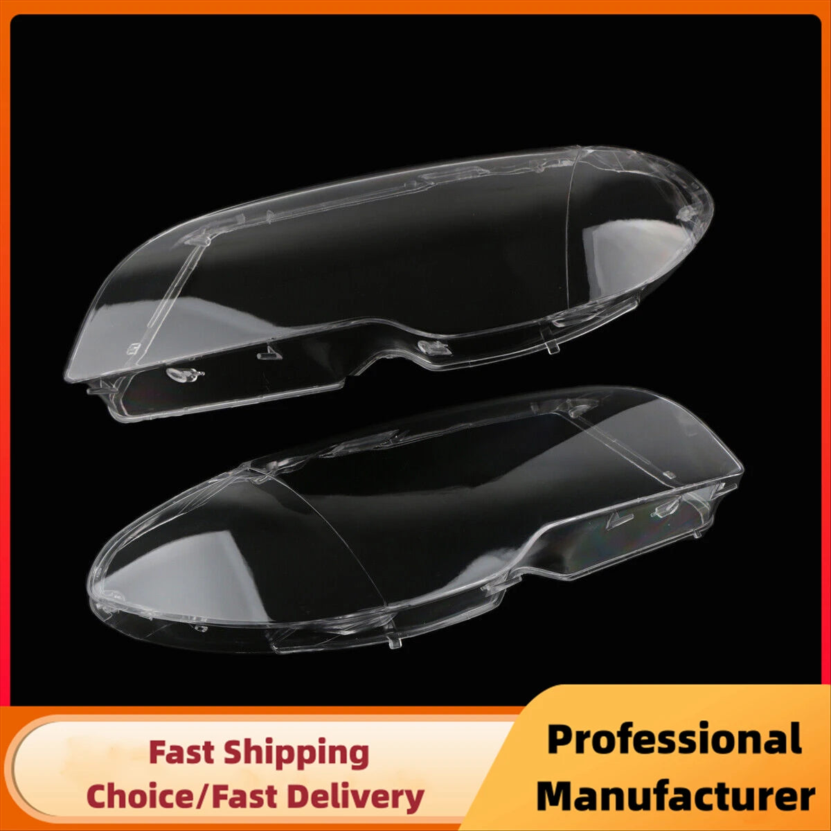 Headlight Lens Replacement for BMW E46 Coupe/Convertible (2003–2006 LCI) – Clear Polycarbonate