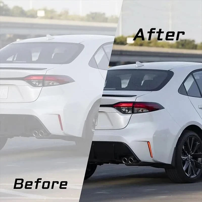 LED Rear Bumper Reflector Lights for Toyota Corolla (2020–2025) – Start-Up Animation, Sequential Turn Signal, Brake & Tail Lamp Upgrade