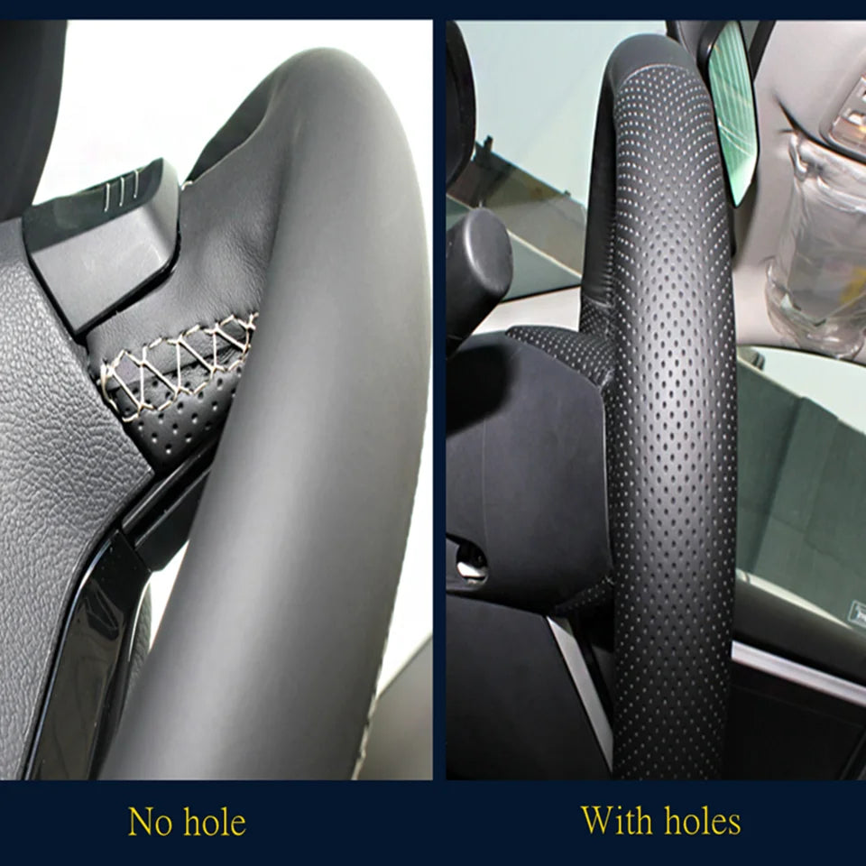 DIY Stitched Steering Wheel Cover for BMW E36, E46, E39, E83 & E53 – Microfiber Leather Interior Wrap
