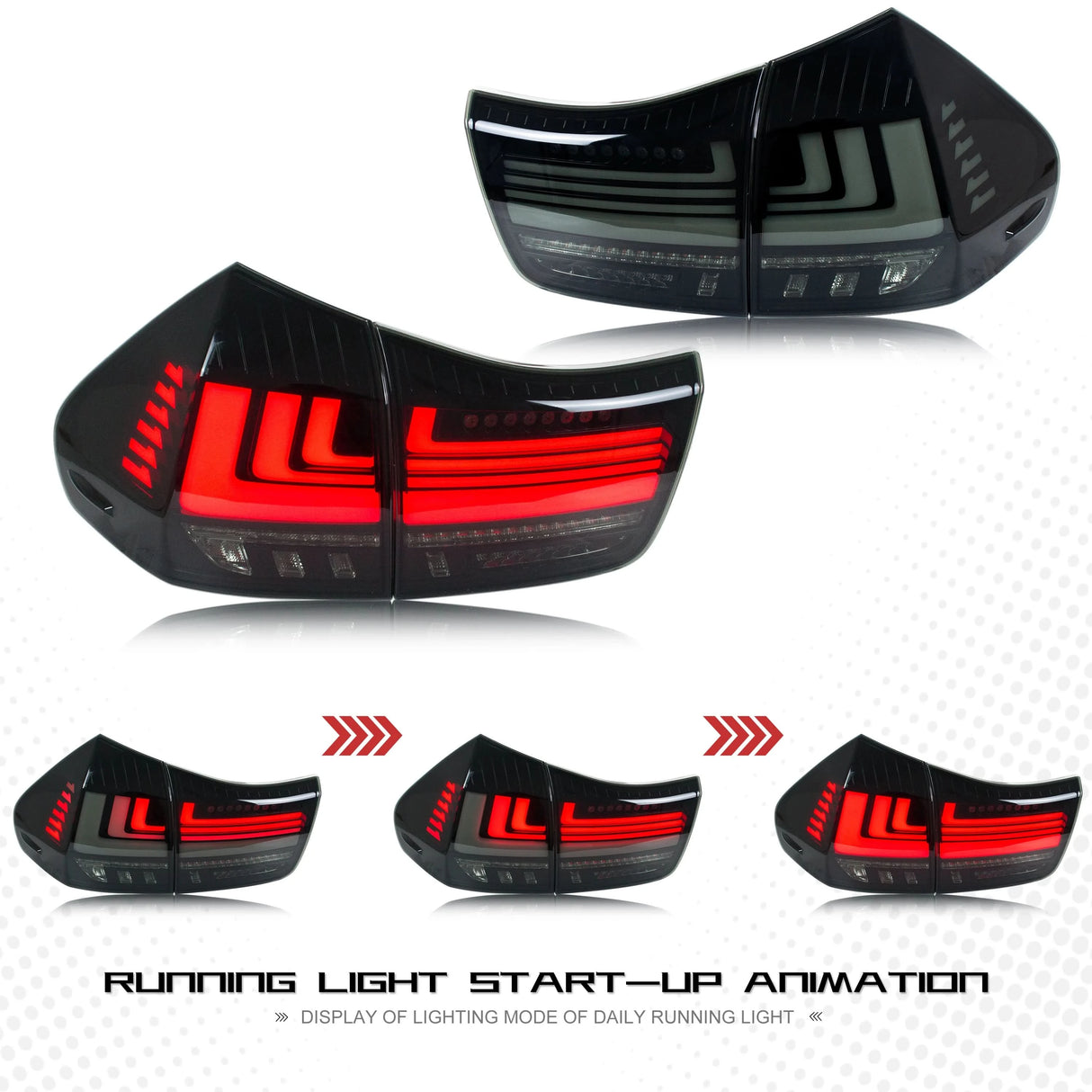 LED Tail Lights for Lexus RX330 / RX350 / RX400h (2004–2009) – Dynamic Turn Signal with Start-Up Animation