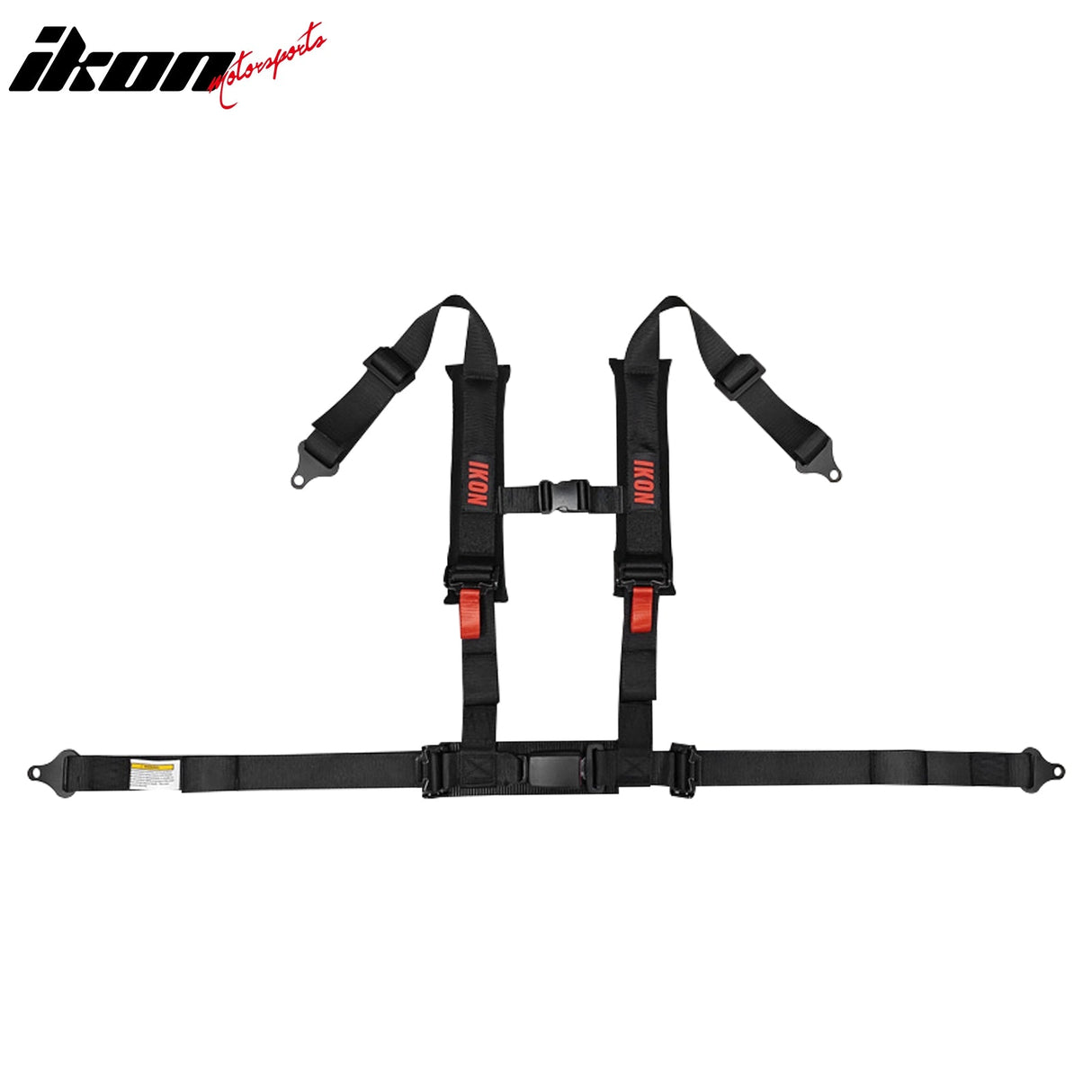 Universal 2" Wide 4 Point Buckle Racing Seat Belt Harness Nylon Black