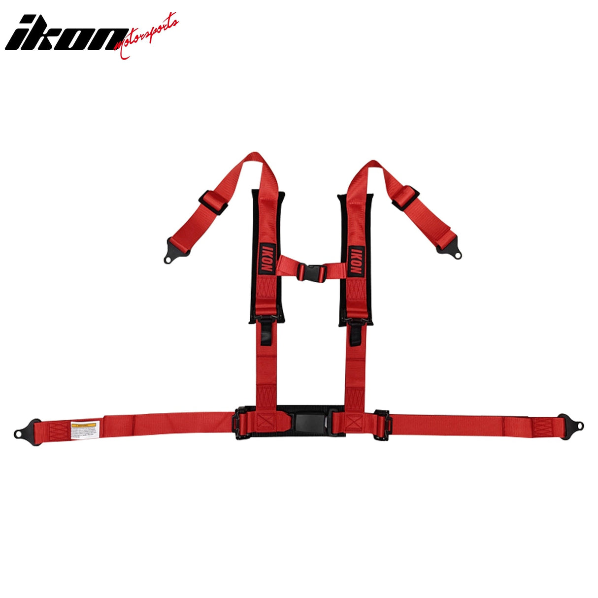 Universal 2" Wide 4 Point Buckle Racing Seat Belt Harness Nylon Red