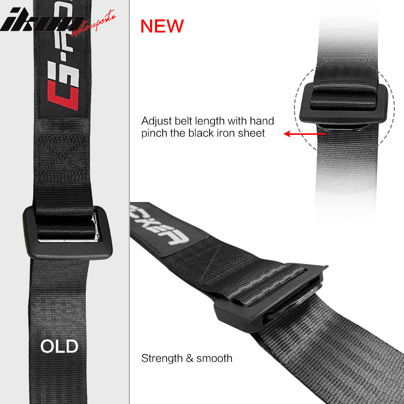 Universal 4 Point Buckle Black Racing Harness Racing Seat Belt Nylon