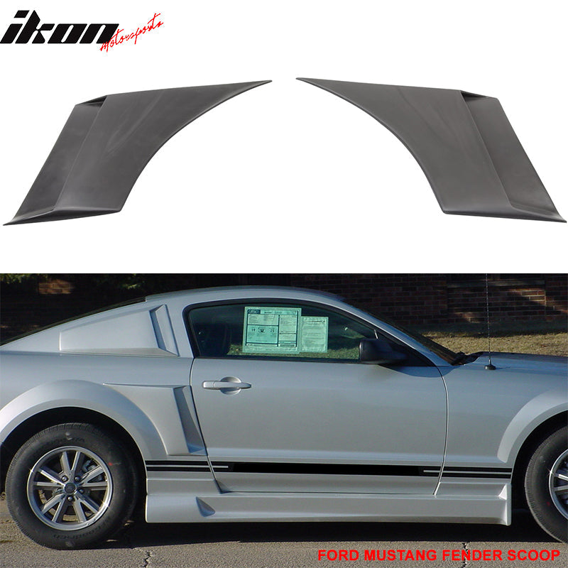 2005-2009 Ford Mustang Unpainted Black Fender Scoop PU