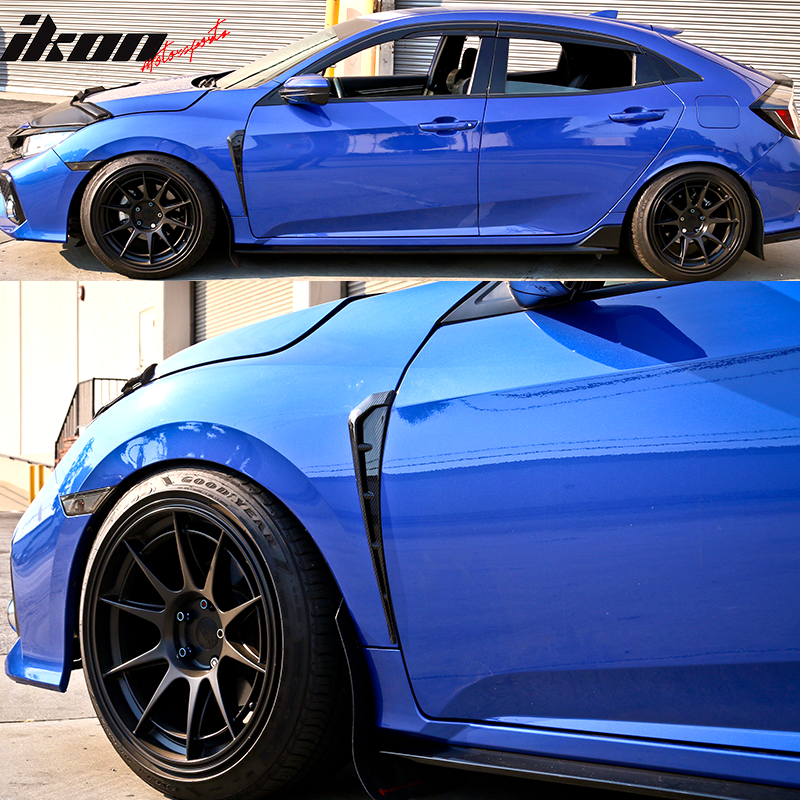 2016-2021 Honda Civic Type-R Style CF Hydro Dip Side Vent Fender ABS