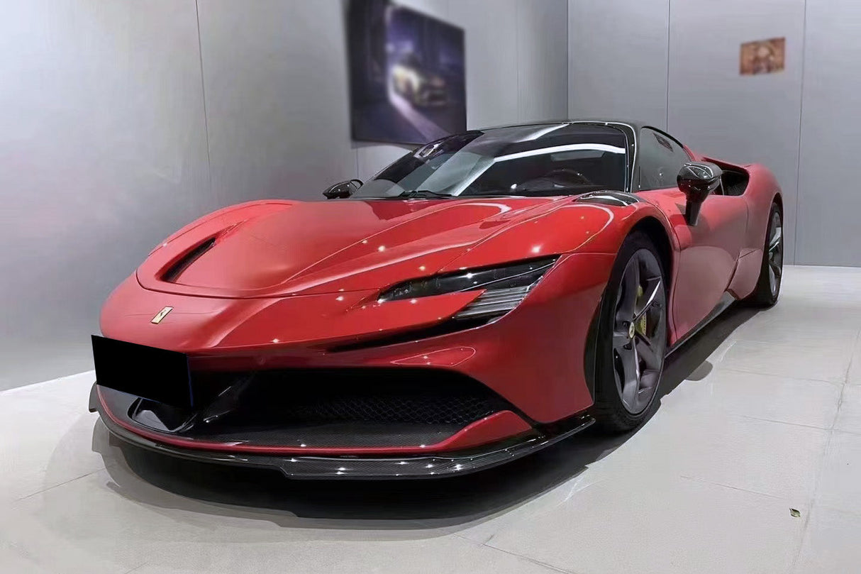 2020-UP Ferrari Autoclave Carbon Fiber Front Lip Splitter Carbonado (MIX) Fits: SF90 Stradale and Spider