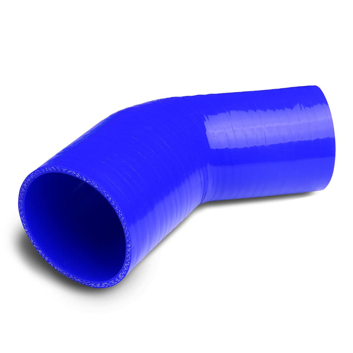 2.00" to 2.50" 45 Degree Silicone Reducer Hose - 3-Ply Blue