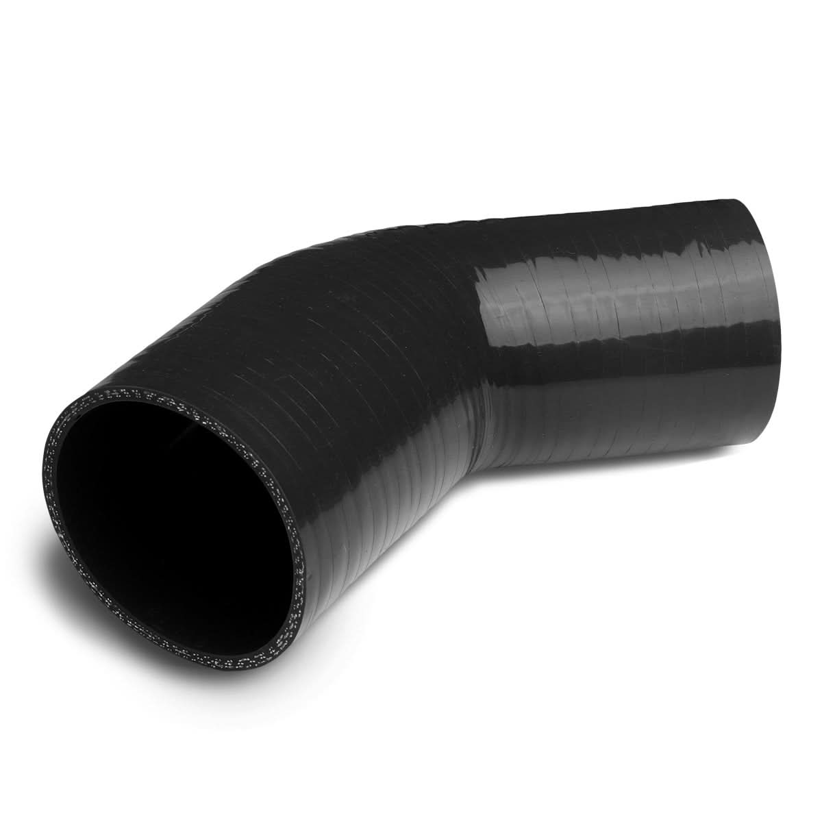 2.50" to 2.75" Silicone Reducer Hose 45 Degree 3-Ply Black