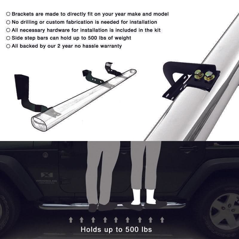 1999-2016 Ford F250 F350 F450 Cab Pickup 3in Steel Side Steps