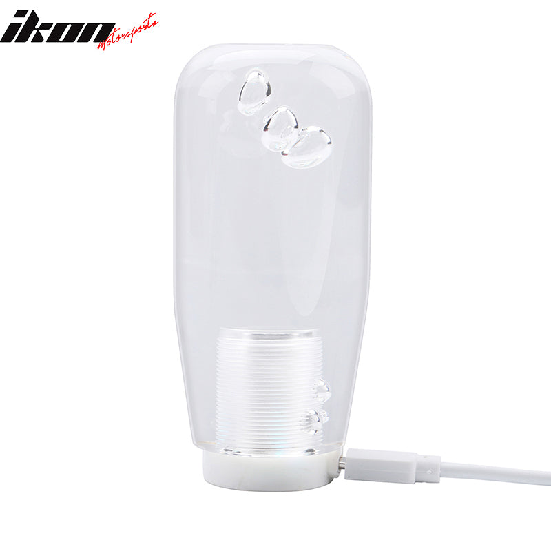 Universal LED RGB Shift Knob 10mm Transparent Bubble W Thread Adapters