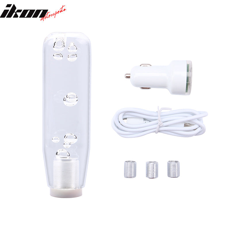 LED RGB Shift Knob 15mm Transparent Bubble W/ Thread Adapters