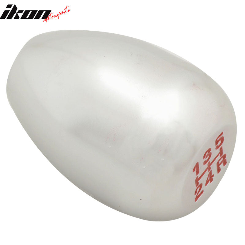 Silver M12X1.75MM MT Manual T-R Style Gear Shift Knob Engraved 5 Speed