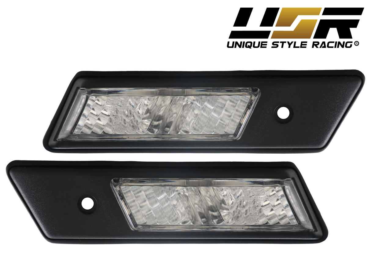 1992-1996 BMW E36 Black Trim Crystal Clear Side Marker Lights