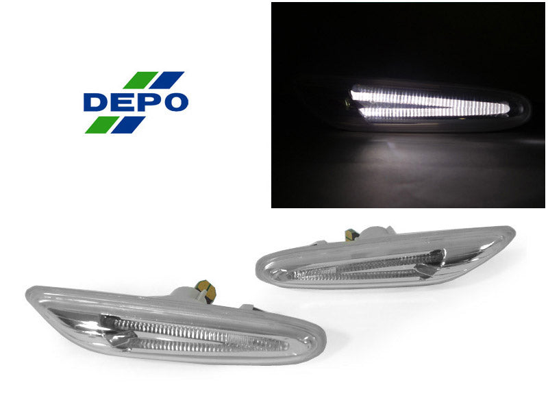 2006+ Bmw E90/E91/E92/E93/E82/E88 Depo Clear Light Bar White Led Side Marker Lights