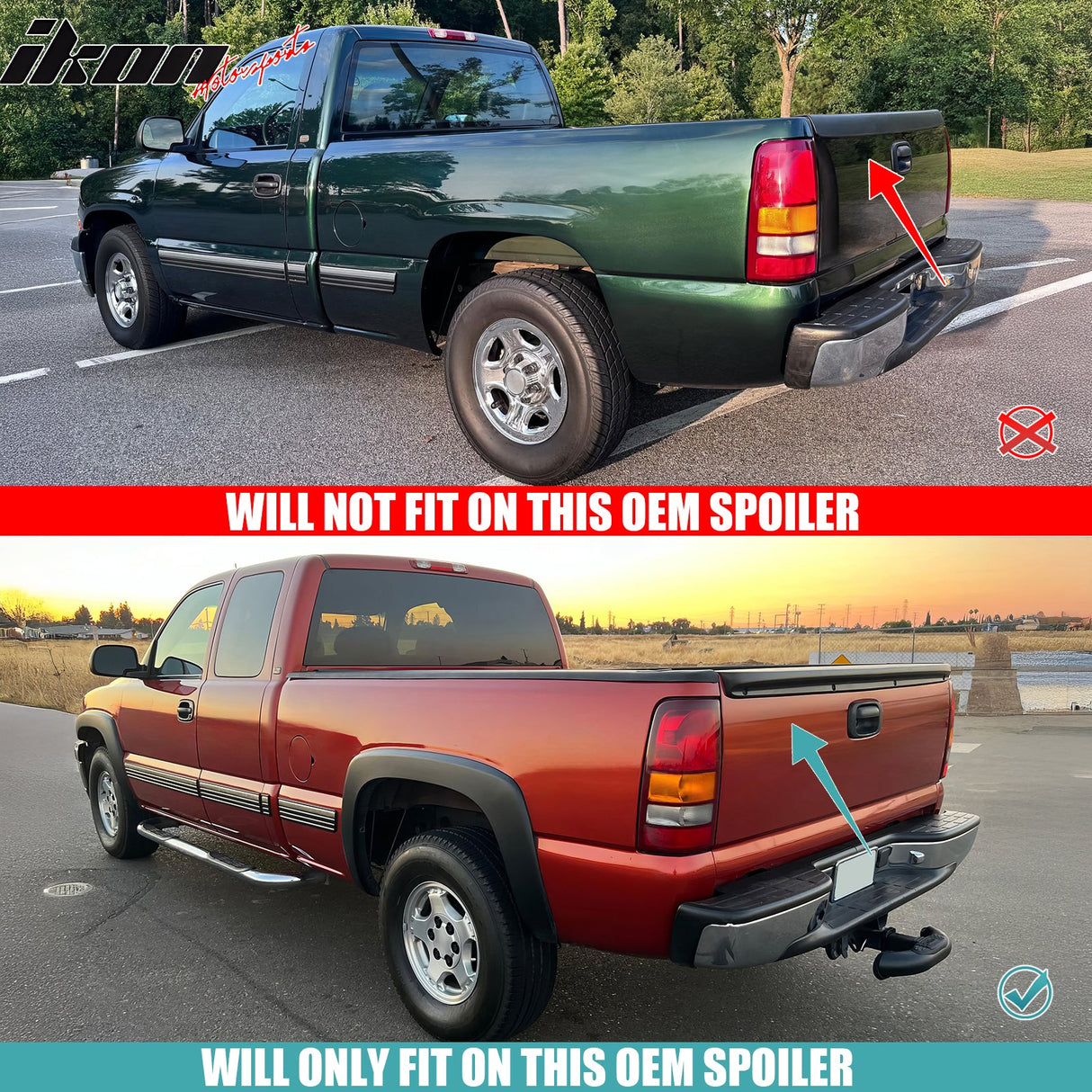 1999-2006 Chevrolet Silverado MDA 3P Style Black Trunk Spoiler PU