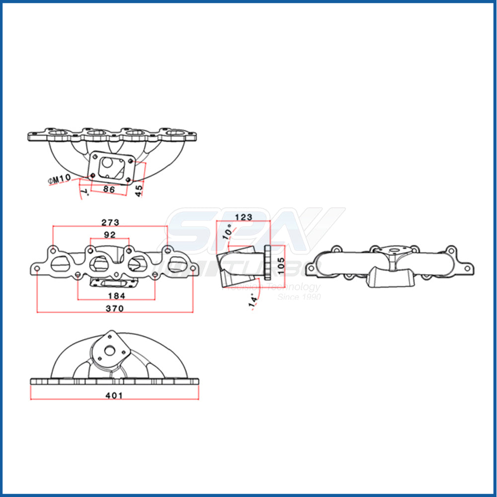 Focus SVT / Escort Zetec 1.8L 2.0L T3 turbo manifold + Adapter - PRE SALE