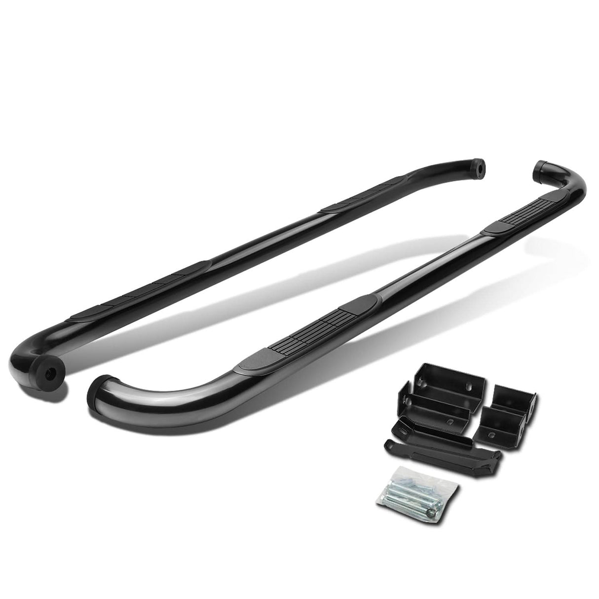 99-16 Chevy Silverado GMC Sierra 3" Round Nerf Bars Extended Cab Black