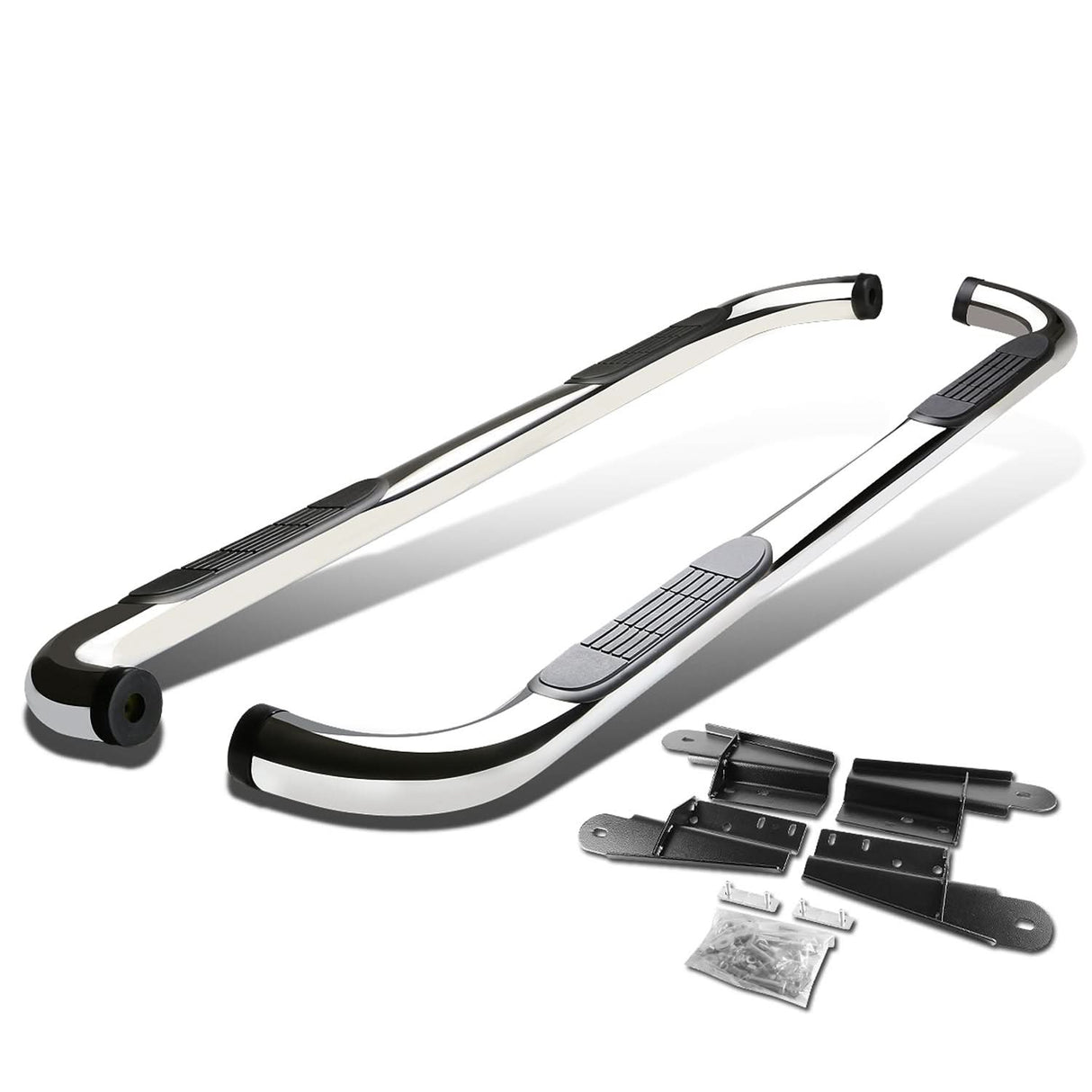 2004-2008 Ford F-150 Extended Cab 3" Round Nerf Bars - Silver