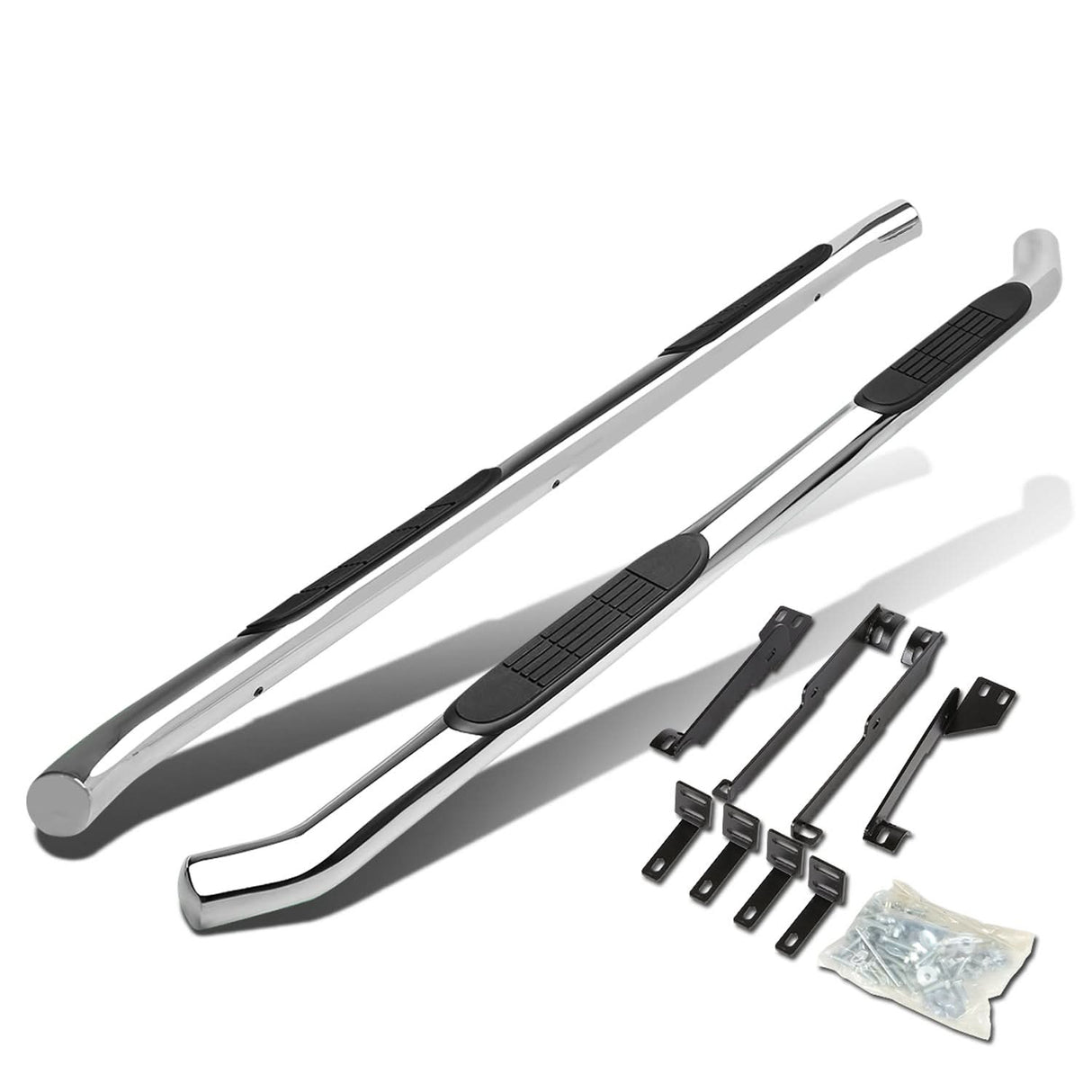 07-13 Acura MDX 3 Inch Round Nerf Bars Step Rails Silver