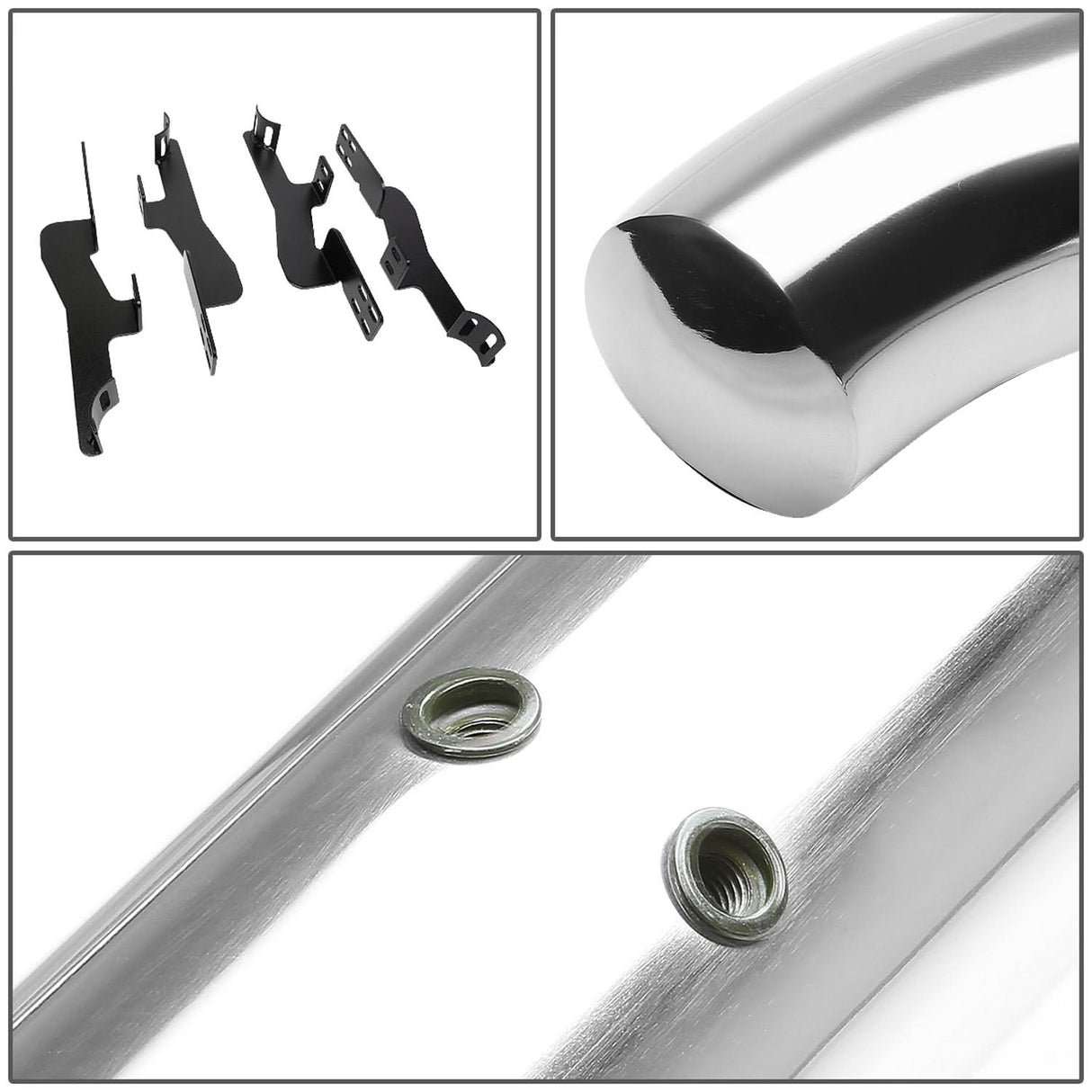 01-06 Acura MDX / 03-08 Honda Pilot 3" Round Nerf Bar Step Bar Silver