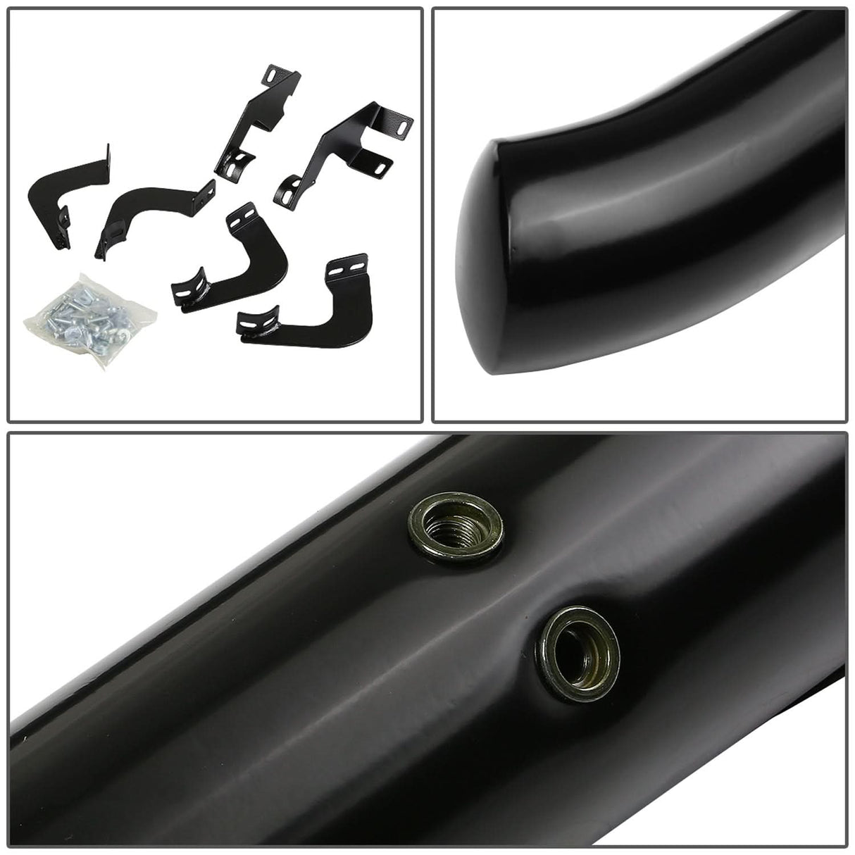 2005-2020 Toyota Tacoma Double Cab 3" Round Nerf Bars - Black