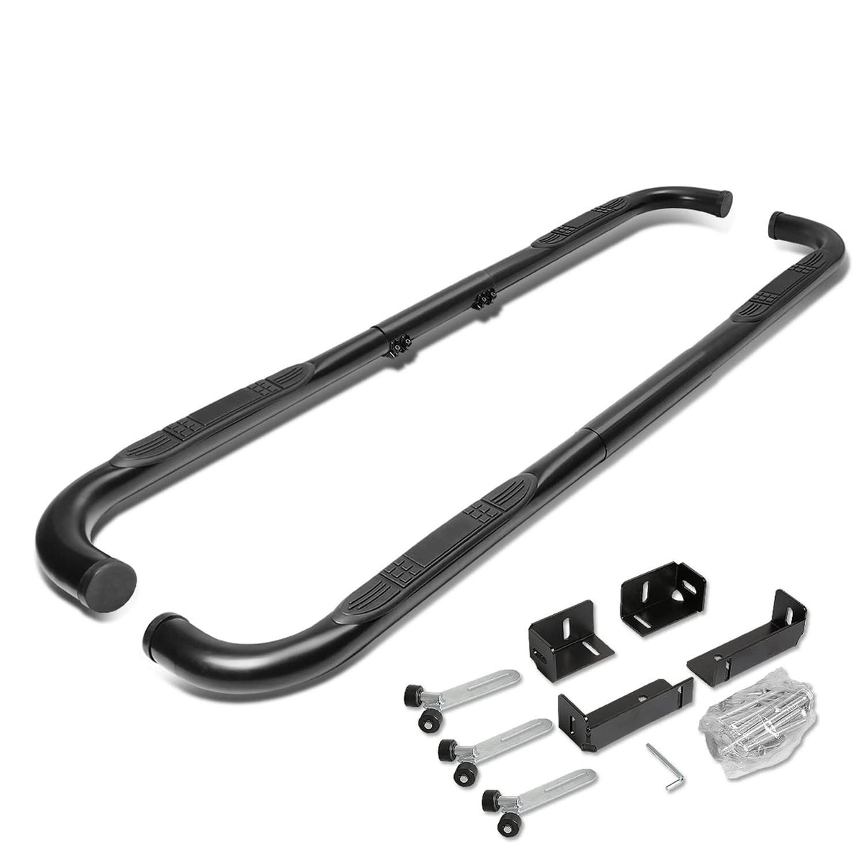 Universal 3" Round Nerf Bar / Step Bar - 90 Degree - Black