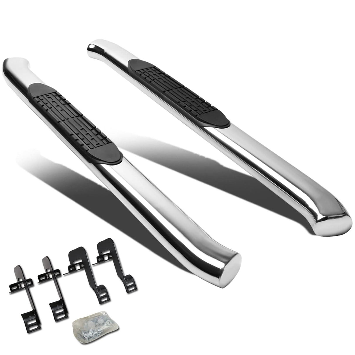 2004-2014 Ford F-150 Regular Cab 4" Oval Nerf Bars - Silver
