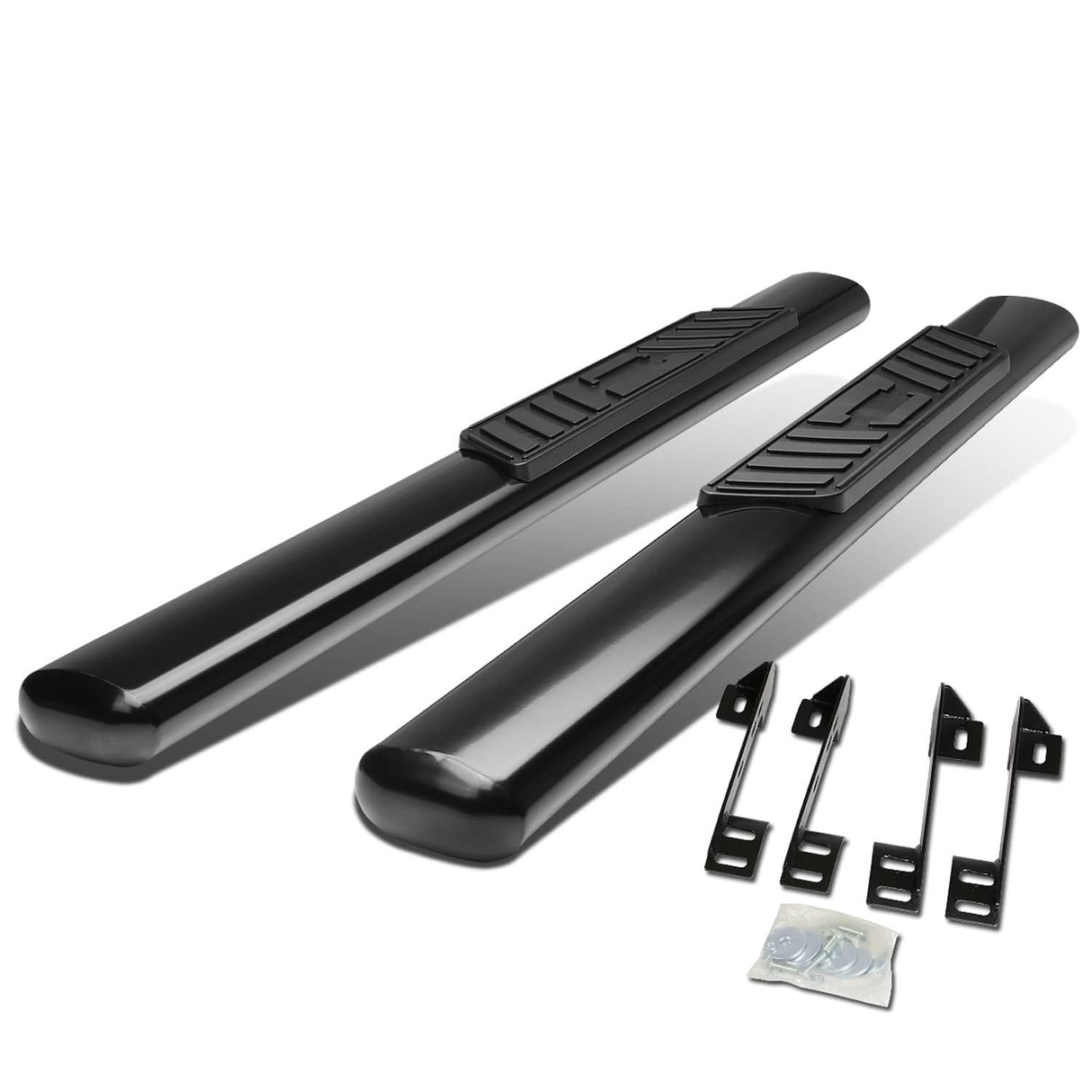 99-16 Chevy Silverado GMC Sierra 5" Oval Nerf Bars Regular Cab Black