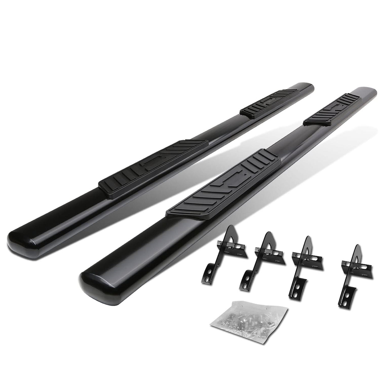 2004-2008 Ford F-150 SuperCab 5" Oval Black Nerf Bars