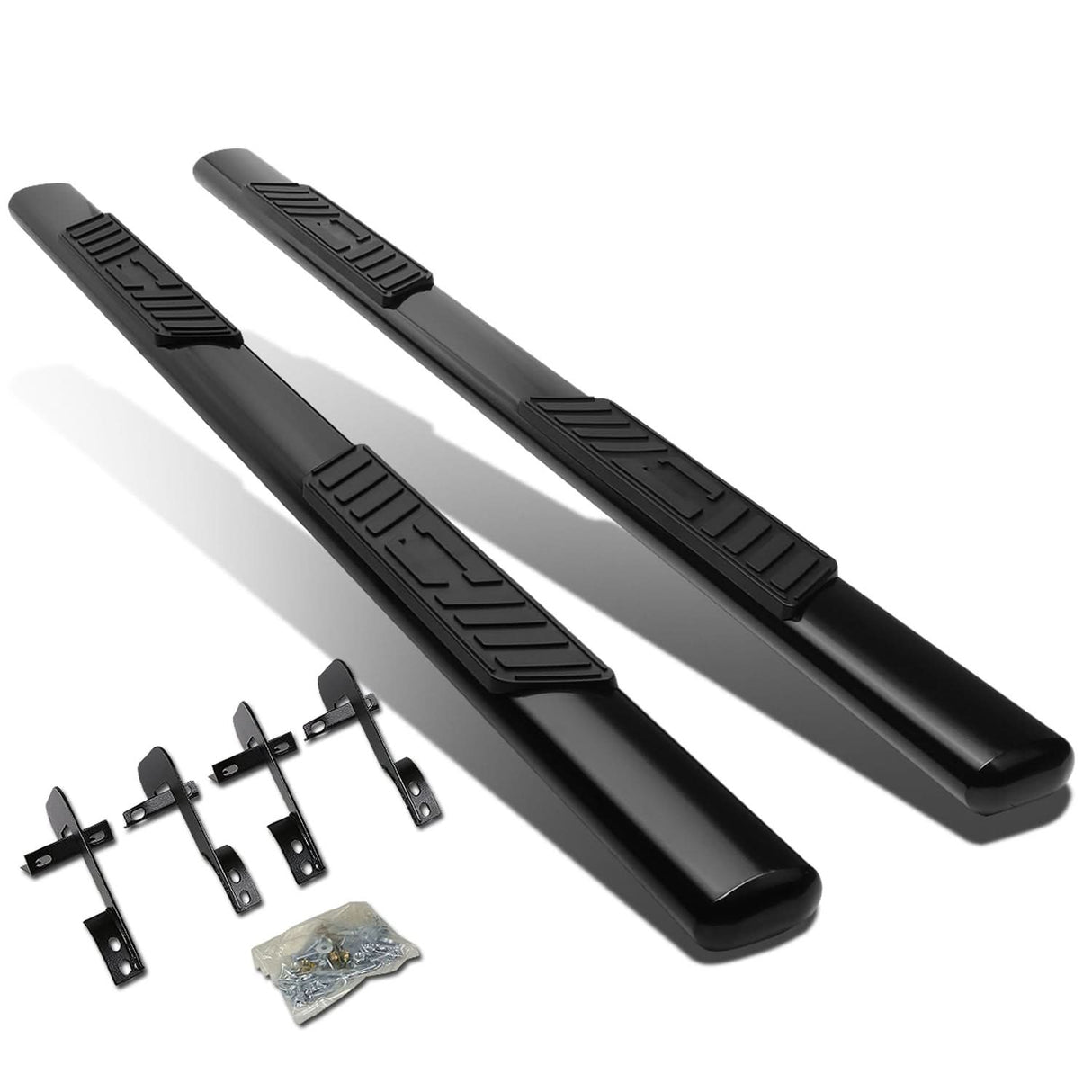 2001-2003 Ford F-150 SuperCrew 5" Oval Nerf Bars - Black