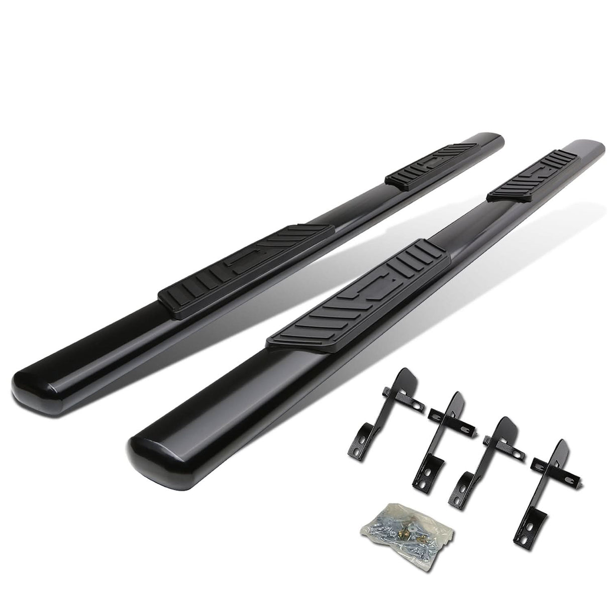 2001-2003 Ford F-150 SuperCrew 5" Oval Nerf Bars - Black