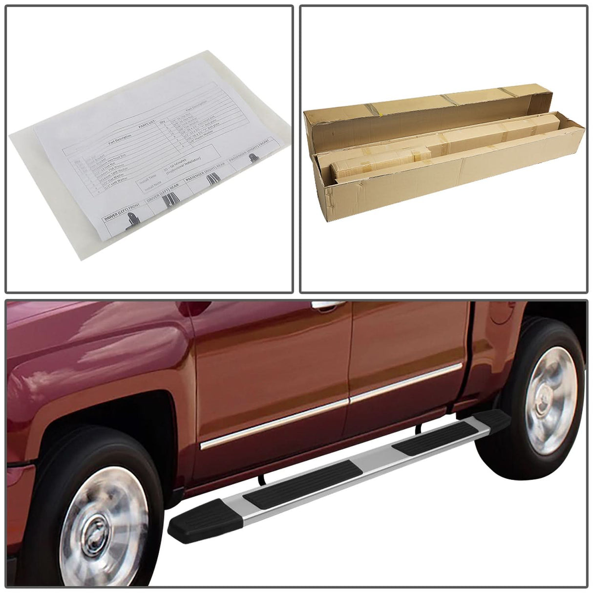19-20 Dodge Ram 1500 Crew Cab 5.25" Nerf Bar Step Bar Chrome/Black