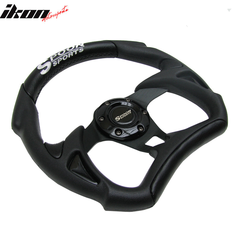 Universal Fitment Steering Wheel Battle Type 300Mm Whole Black & Spoon