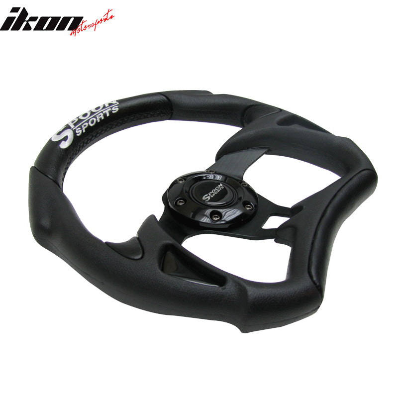 Universal Fitment Steering Wheel Battle Type 300Mm Whole Black & Spoon