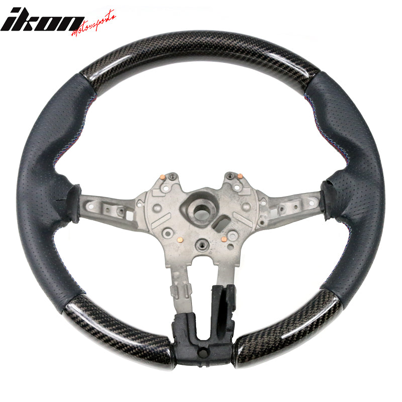 2015-2021 BMW Steering Wheel Matte Carbon Fiber + Perforated Leather