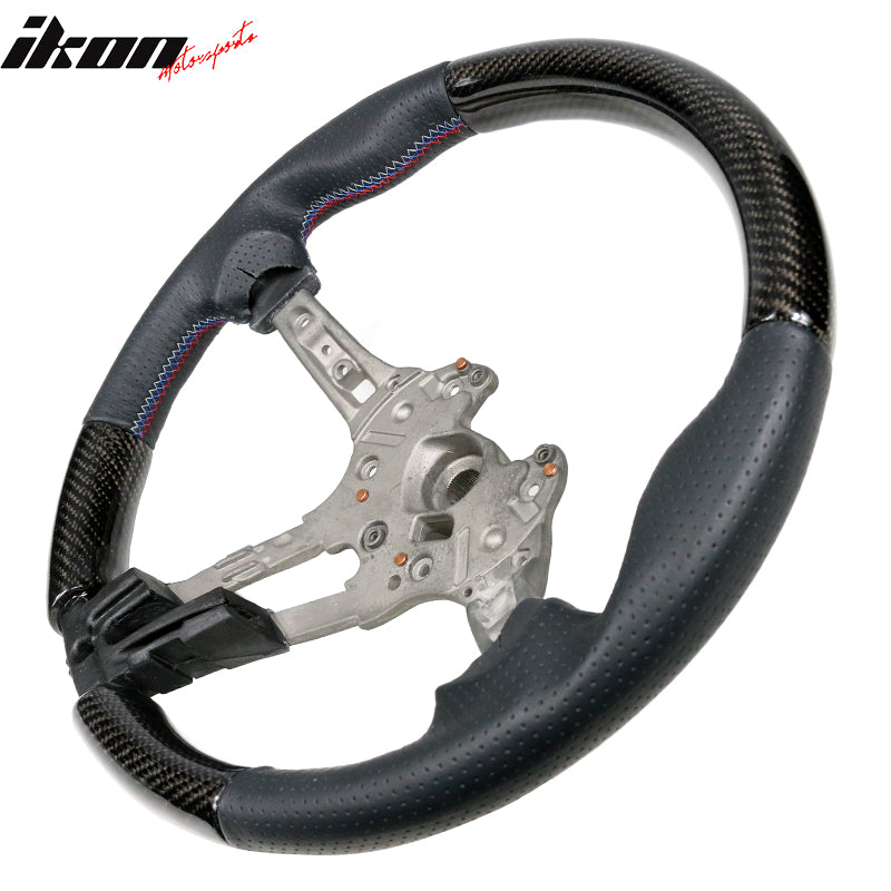 2015-2021 BMW Steering Wheel Matte Carbon Fiber + Perforated Leather