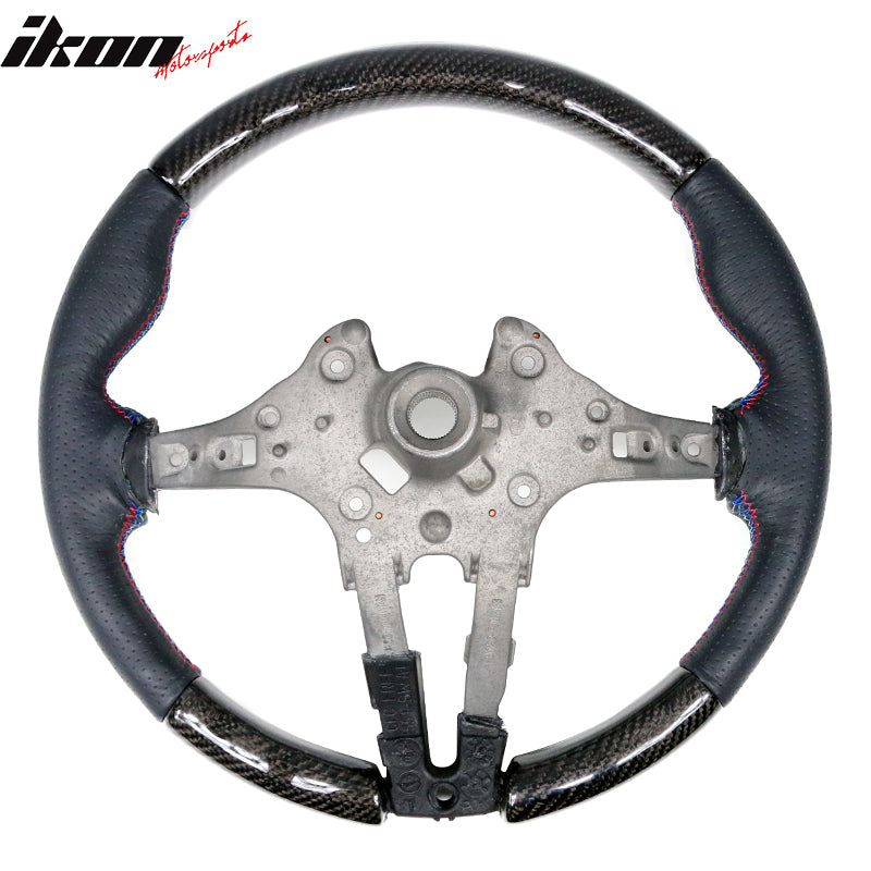 2015-2021 BMW Steering Wheel Matte Carbon Fiber + Perforated Leather