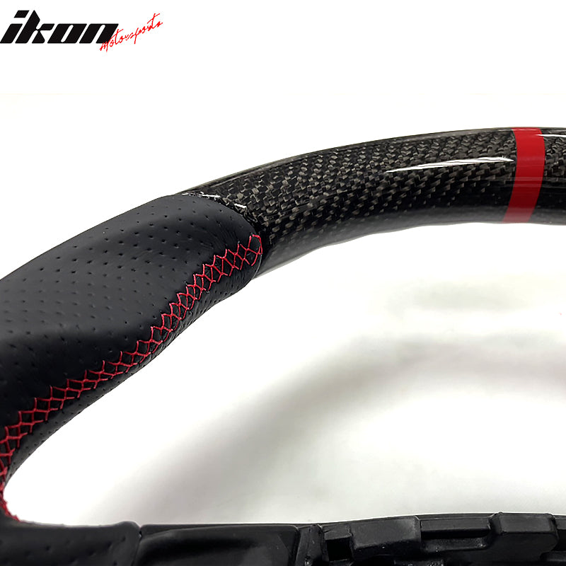 2020-2024 Focus Escape Steering Wheel Red Stitch Indicator CF Leather
