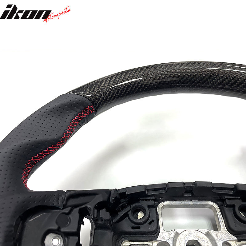 2020-2024 Focus Escape Steering Wheel Red Stitch Carbon Fiber Leather