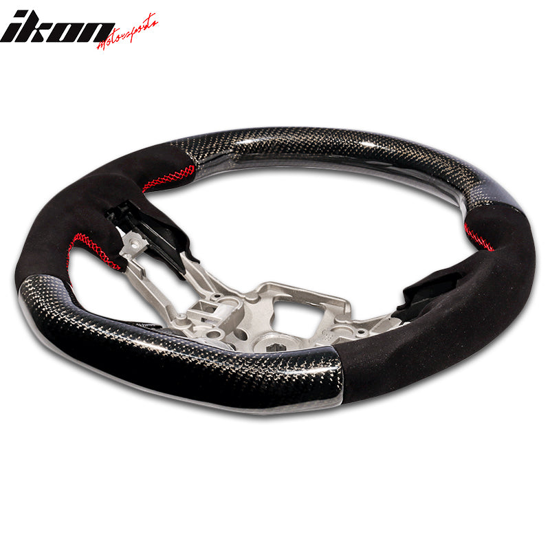 2015-2017 Mustang V1 Matte Steering Wheel Carbon Fiber Synthetic Suede