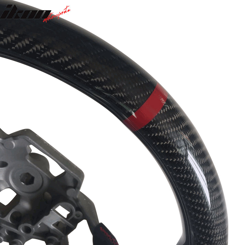 2015-2017 Mustang V4 Matte Steering Wheel Red Ring CF Real Leather