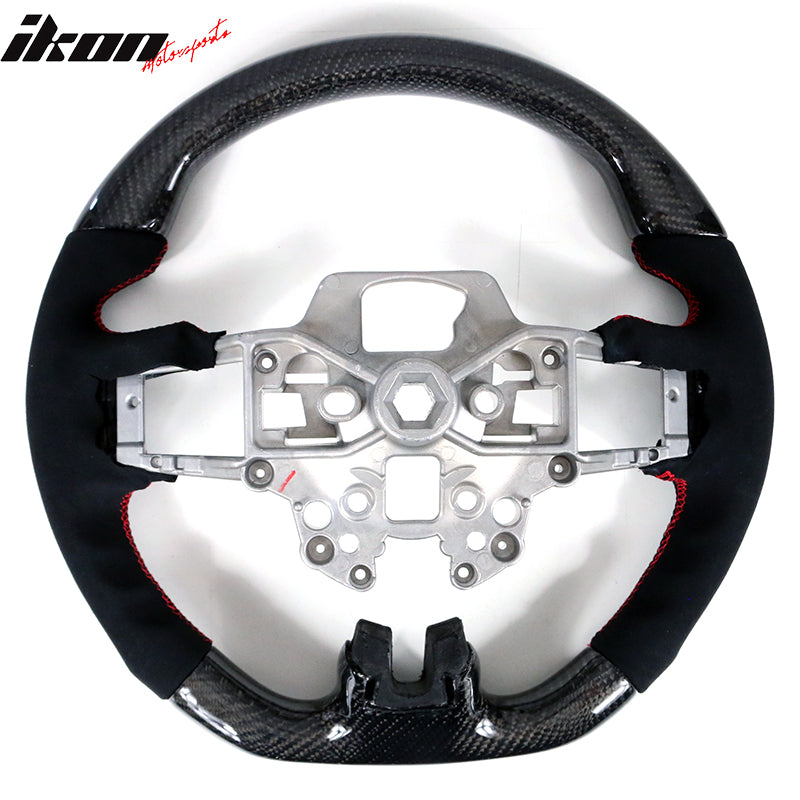 2018-2023 Ford Mustang V1 Steering Wheel w/ Red Stitching Carbon Fiber