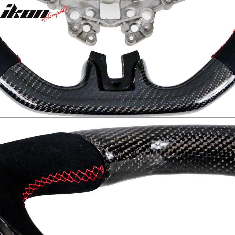 2018-2023 Ford Mustang V1 Steering Wheel w/ Red Stitching Carbon Fiber