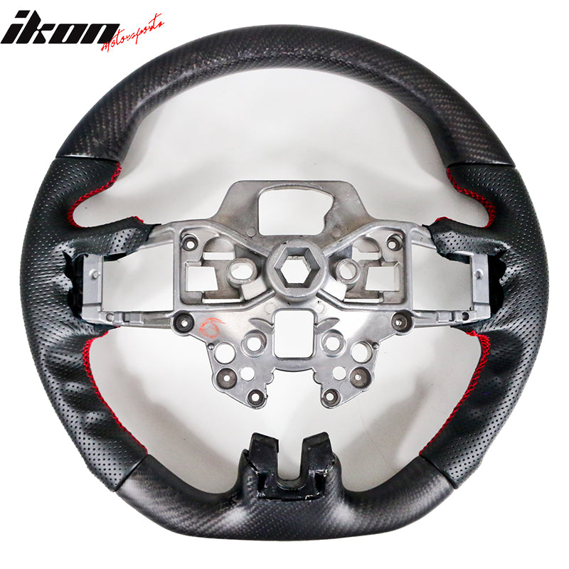 2018-2023 Ford Mustang V1 Steering Wheel w/ Red Stitching Carbon Fiber