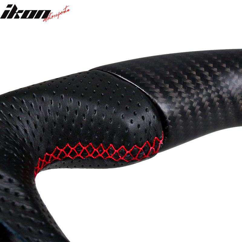 2018-2023 Ford Mustang V1 Steering Wheel w/ Red Stitching Carbon Fiber