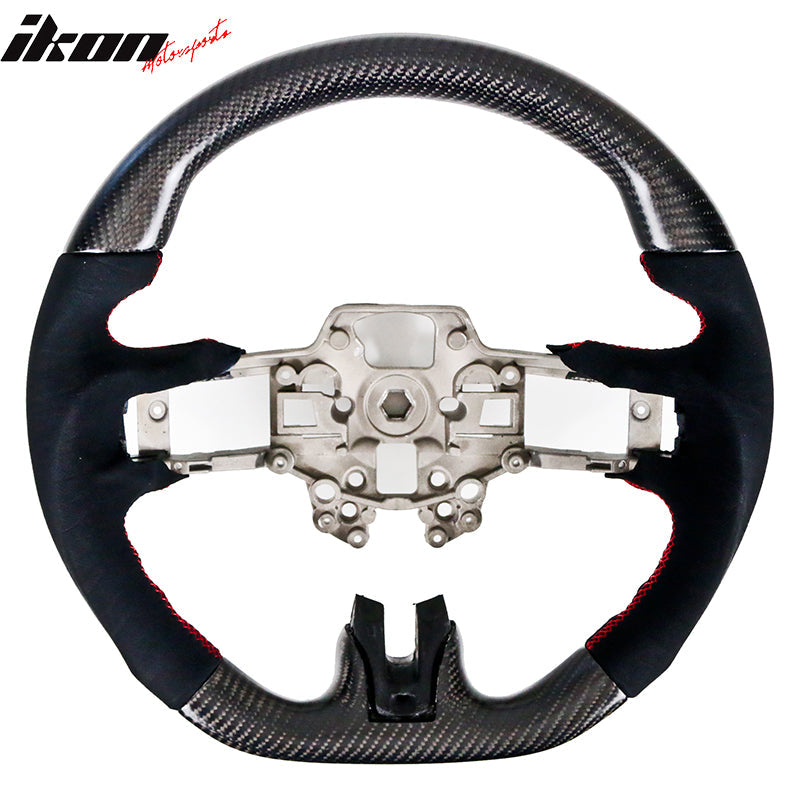 2018-2023 Ford Mustang V1 Steering Wheel w/ Red Stitching Carbon Fiber