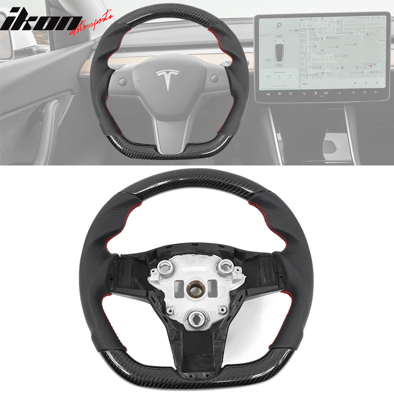 2017-2023 Tesla 3 Y Carbon Fiber Steering Wheel